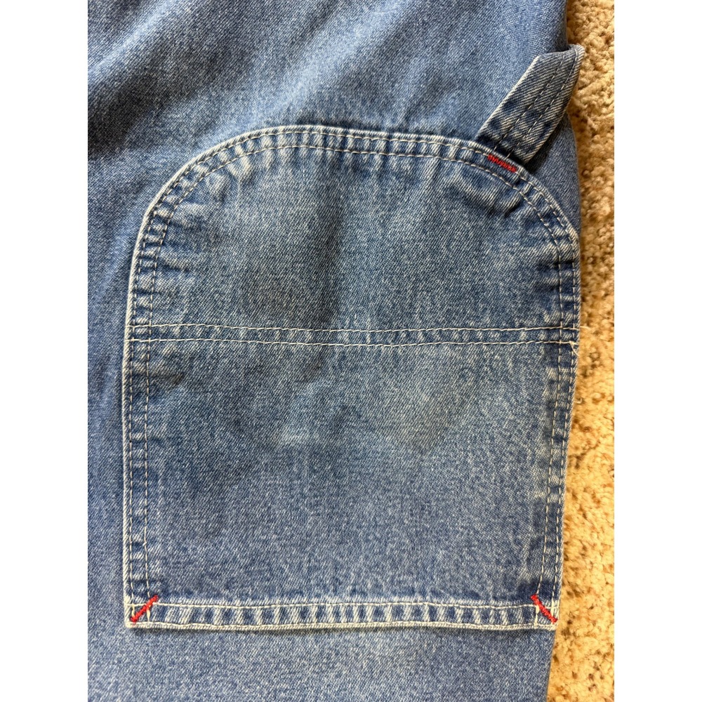 Dickies Denim Bib Overalls Mens Blue Carpenter Workwear 48x32 - Picture 10 of 13